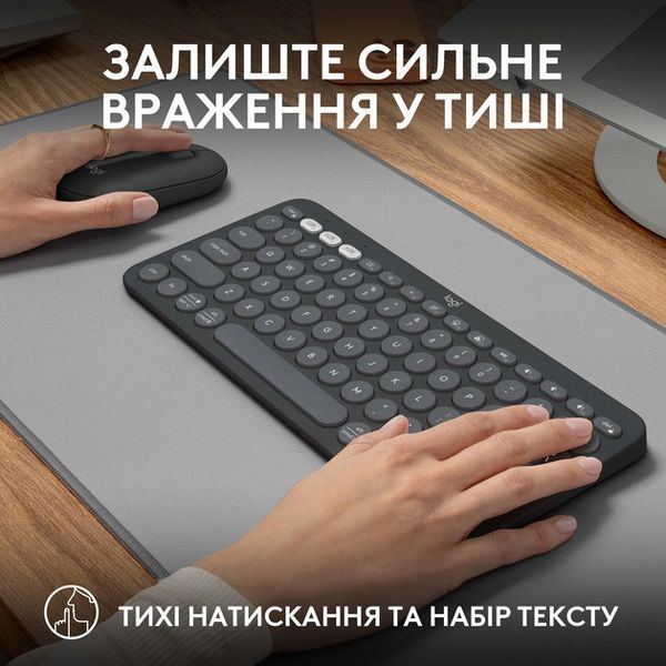 Комплект (клавиатура, мышь) беспроводной Logitech Pebble 2 Combo Graphite (920-012239) DC479771 фото