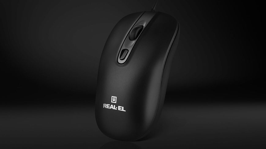 Миша REAL-EL RM-222 Black (EL123200040) DC536276 фото