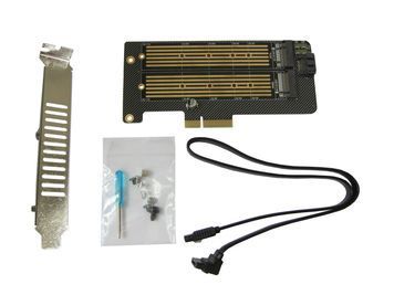 Контроллер Dynamode 2х M.2 NVMe M-Key /SATA B-key SSD to PCI-E 3.0 x4/ x8/ x16, full profile bracket IT175 фото