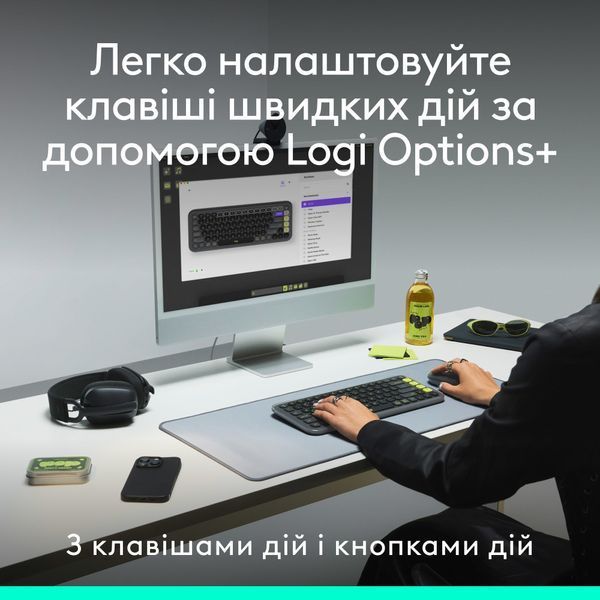 Комплект (клавиатура, мышь) беспроводной Logitech Pop Icon Combo Graphite (920-013156) DC530337 фото