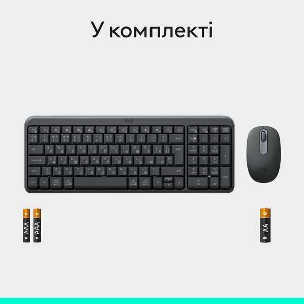 Комплект (клавіатура, миша) бездротовий Logitech MK250 Graphite (920-013823) DC561770 фото