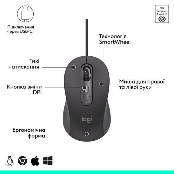 Миша Logitech Signature M520 Graphite (910-007511) DC559525 фото