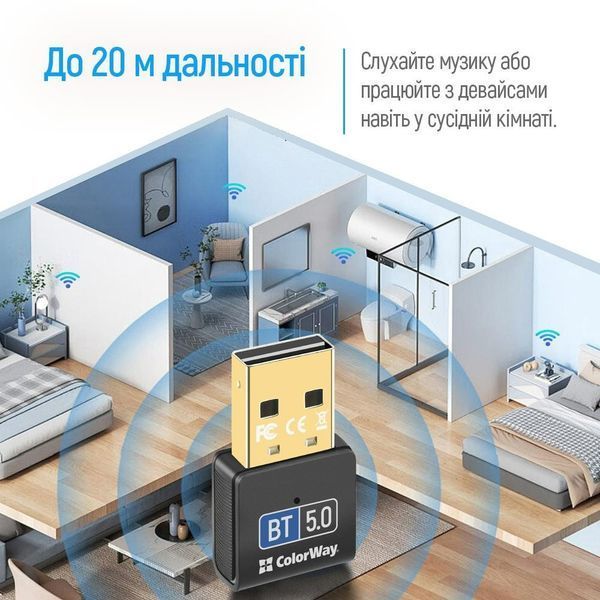 Адаптер Bluetooth 5.0 ColorWay (CW-AD-BT50) DC568764 фото