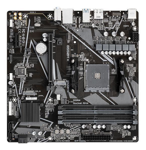 Материнська плата GIGABYTE B550M K Socket AM4 EL1392059 фото