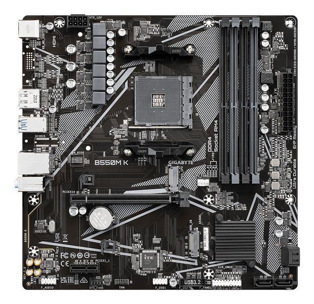 Материнська плата GIGABYTE B550M K Socket AM4 EL1392059 фото