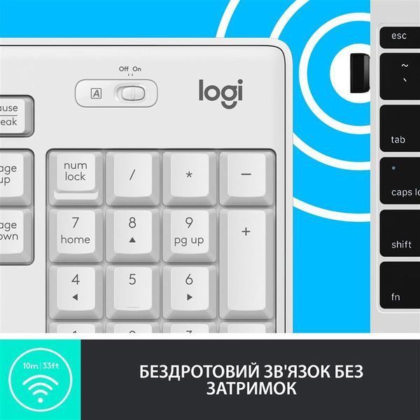 Комплект (клавiатура, миша) бездротовий Logitech MK295 Combo White (920-009824) DC436066 фото