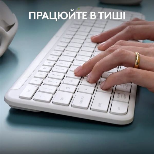 Клавiатура бездротова Logitech Signature Slim K950 US OffWhite USB (920-012466) DC512457 фото