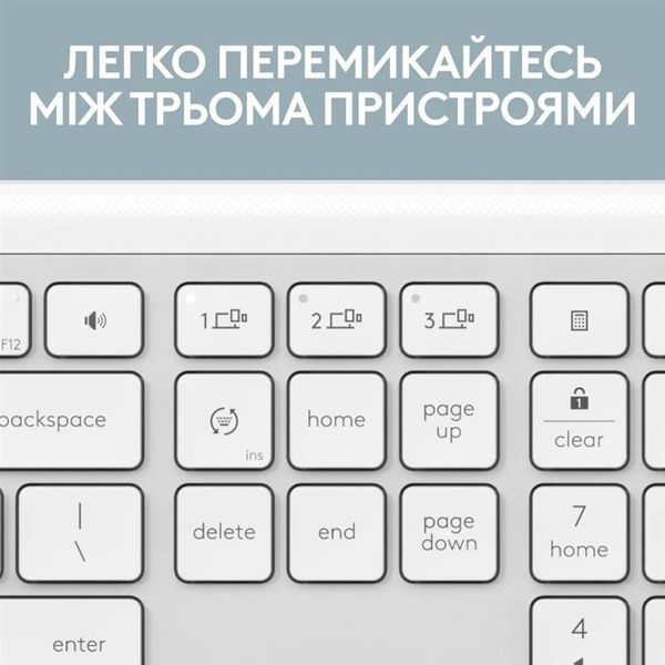 Клавiатура бездротова Logitech Signature Slim K950 US OffWhite USB (920-012466) DC512457 фото